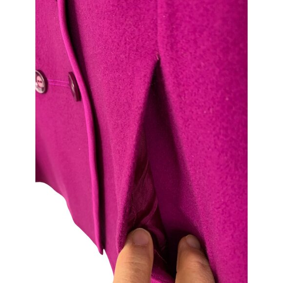 VTG 80s Linda Allard Ellen Tracy Handmade Wool Coat Magenta 8P RY10366 New - Picture 14 of 15